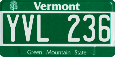 VT license plate YVL236
