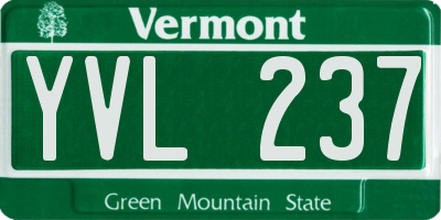 VT license plate YVL237