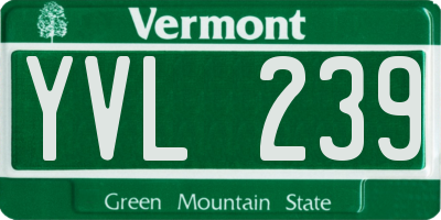 VT license plate YVL239