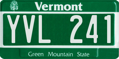 VT license plate YVL241