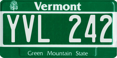 VT license plate YVL242