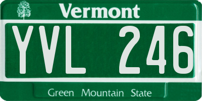 VT license plate YVL246