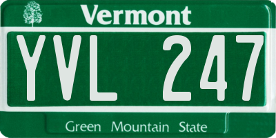 VT license plate YVL247