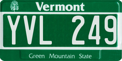 VT license plate YVL249