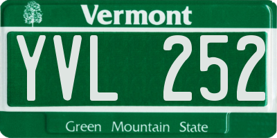 VT license plate YVL252