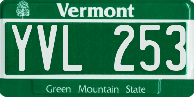 VT license plate YVL253