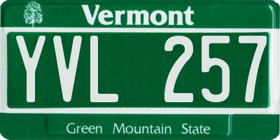 VT license plate YVL257