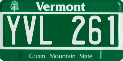 VT license plate YVL261