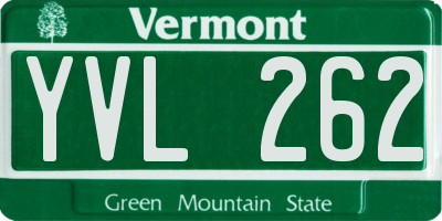 VT license plate YVL262