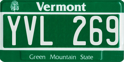 VT license plate YVL269