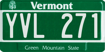 VT license plate YVL271