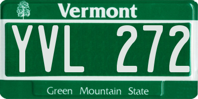 VT license plate YVL272