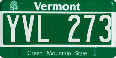 VT license plate YVL273