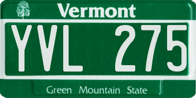 VT license plate YVL275