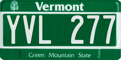VT license plate YVL277