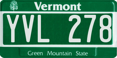 VT license plate YVL278