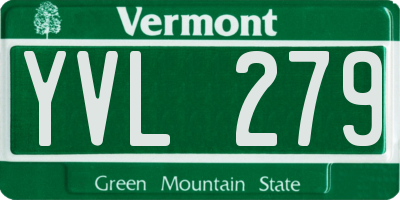 VT license plate YVL279