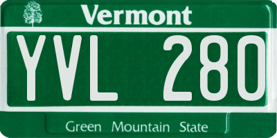 VT license plate YVL280