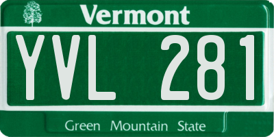 VT license plate YVL281