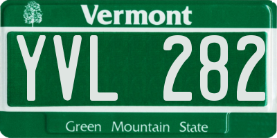 VT license plate YVL282