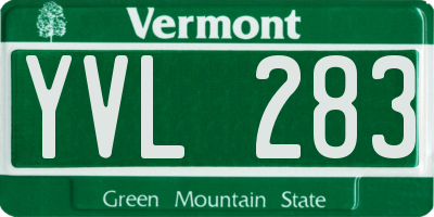 VT license plate YVL283