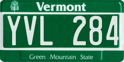 VT license plate YVL284