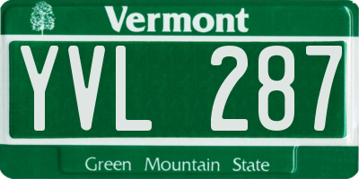 VT license plate YVL287