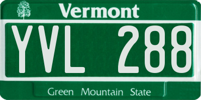 VT license plate YVL288