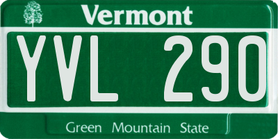 VT license plate YVL290