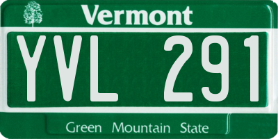 VT license plate YVL291