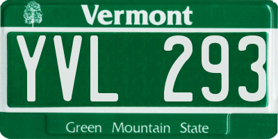 VT license plate YVL293