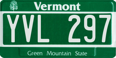 VT license plate YVL297