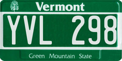 VT license plate YVL298