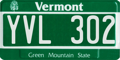 VT license plate YVL302