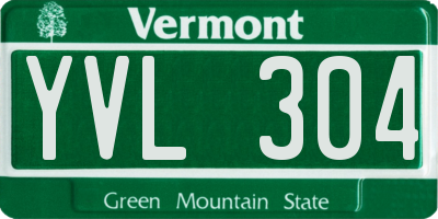 VT license plate YVL304
