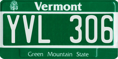 VT license plate YVL306