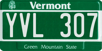 VT license plate YVL307