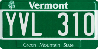 VT license plate YVL310