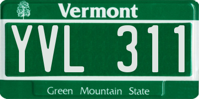 VT license plate YVL311
