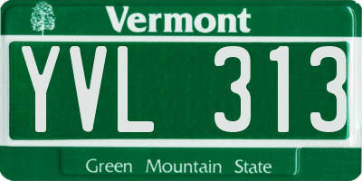 VT license plate YVL313