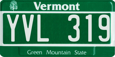 VT license plate YVL319