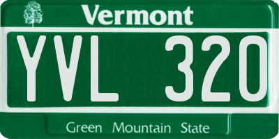 VT license plate YVL320
