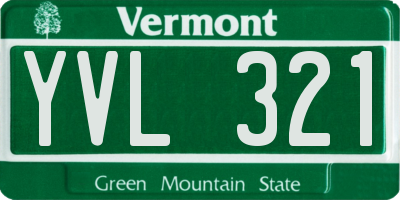 VT license plate YVL321