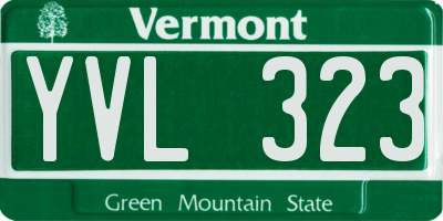 VT license plate YVL323