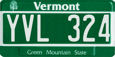 VT license plate YVL324
