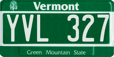VT license plate YVL327