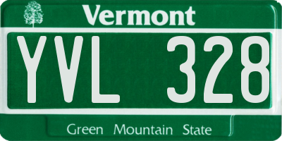 VT license plate YVL328