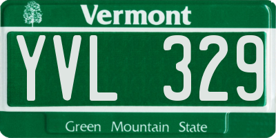 VT license plate YVL329