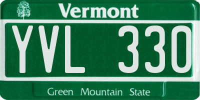 VT license plate YVL330