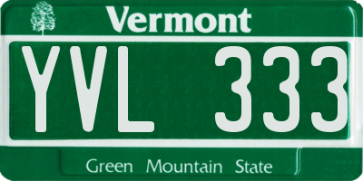 VT license plate YVL333